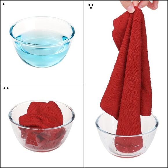 12 Pack Microfiber Lint Free High Absorbent Cleaning Rags 12" x 12" Red - Picture 4 of 6